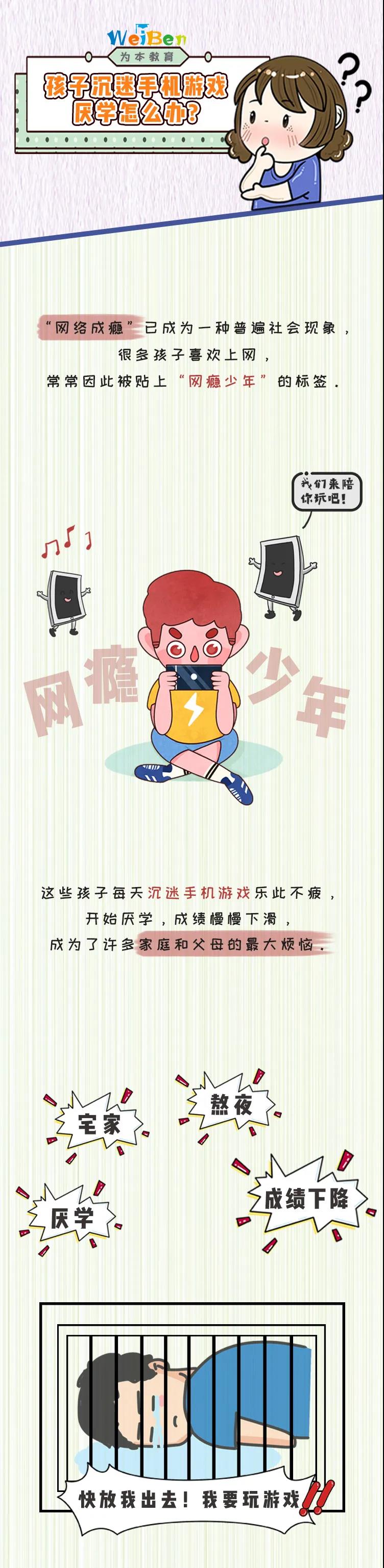 科普漫畫(huà) | 孩子沉迷手機(jī)游戲厭學(xué)怎么辦？